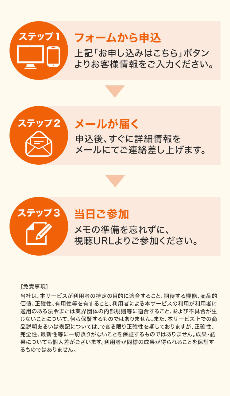 申し込みステップ